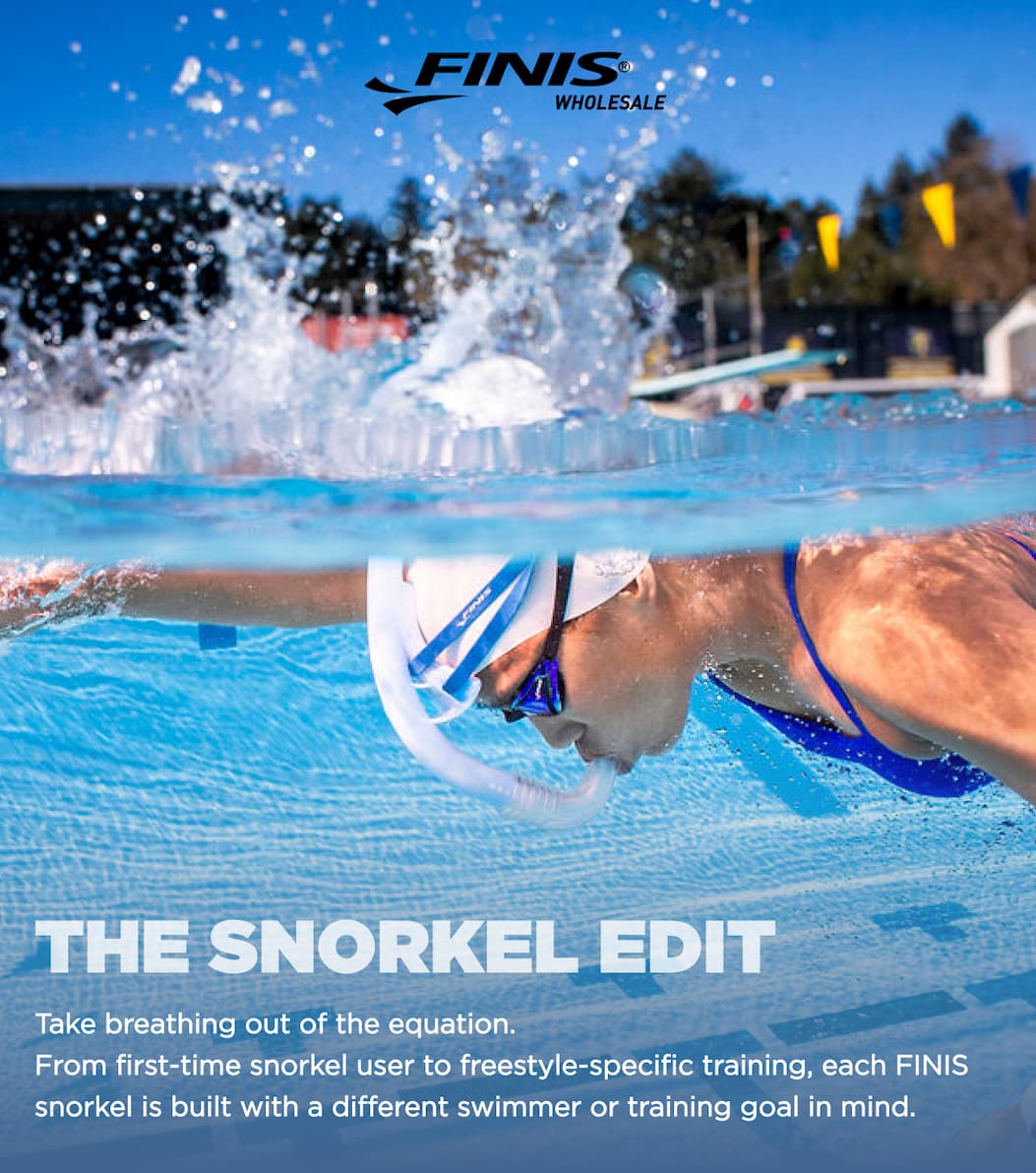 Înotătoare cu snorkel frontal FINIS la antrenament Înotătoare cu snorkel frontal FINIS la antrenament