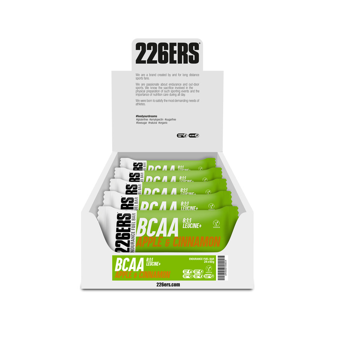 Baton energizant 226ers Endurance Fuel Bar BCAA 60g - măr și scorțișoară - bax 24 buc