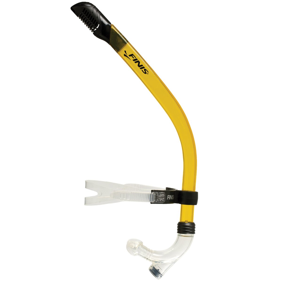 FINIS Dry Top montat pe un snorkel frontal galben
