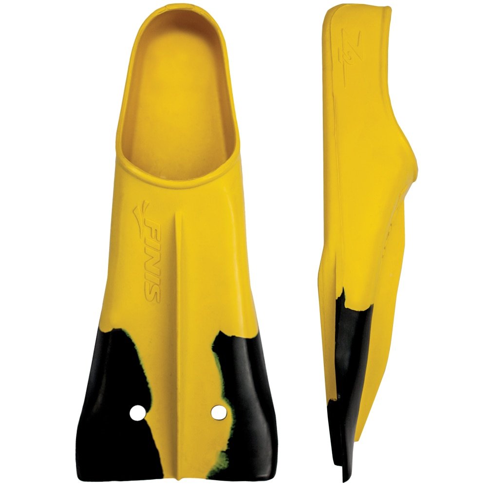 Labe FINIS Z2 Gold Zoomers galben/negru, din față și din profil