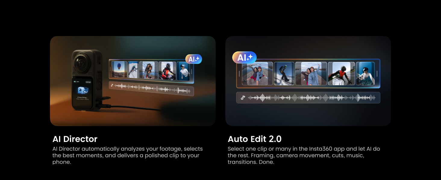 Insta360 X6 – AI Director și Auto Edit 2.0 în aplicația Insta360