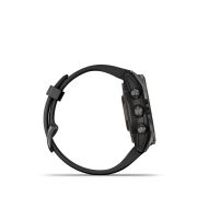 Garmin - epix Pro 42mm Gen 2s Sapphire smartwatch premium AMOLED - ramă gri din titanium DLC si curea din silicon neagră