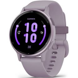 Garmin - Vivoactive 5 smartwatch cu GPS și AMOLED - ramă mov orchid din aluminiu - carcasă mov şi bratara din silicon